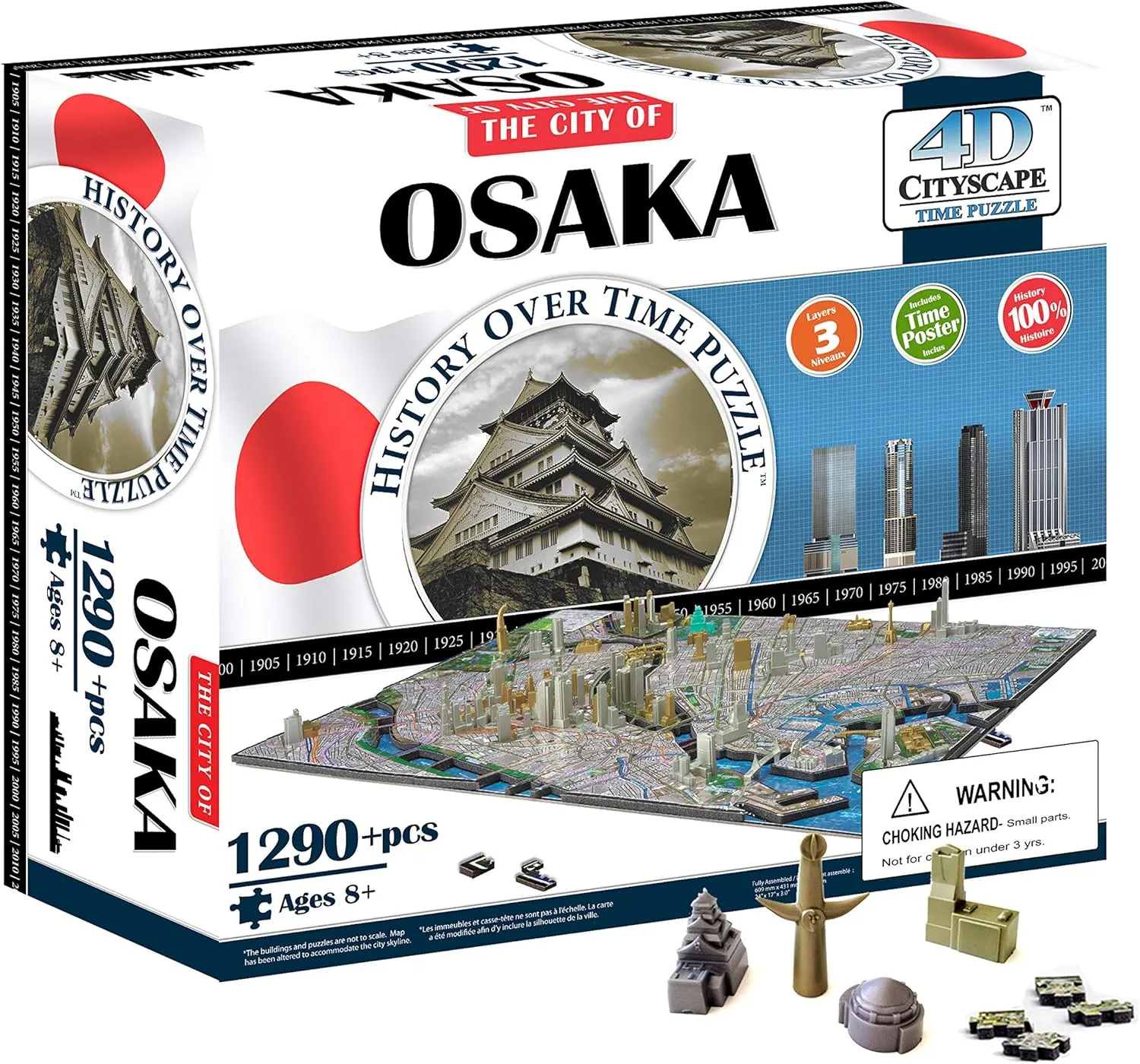 Cityscape Osaka Japan arable biome incorrect German ready backlighting Puzzle 4D 