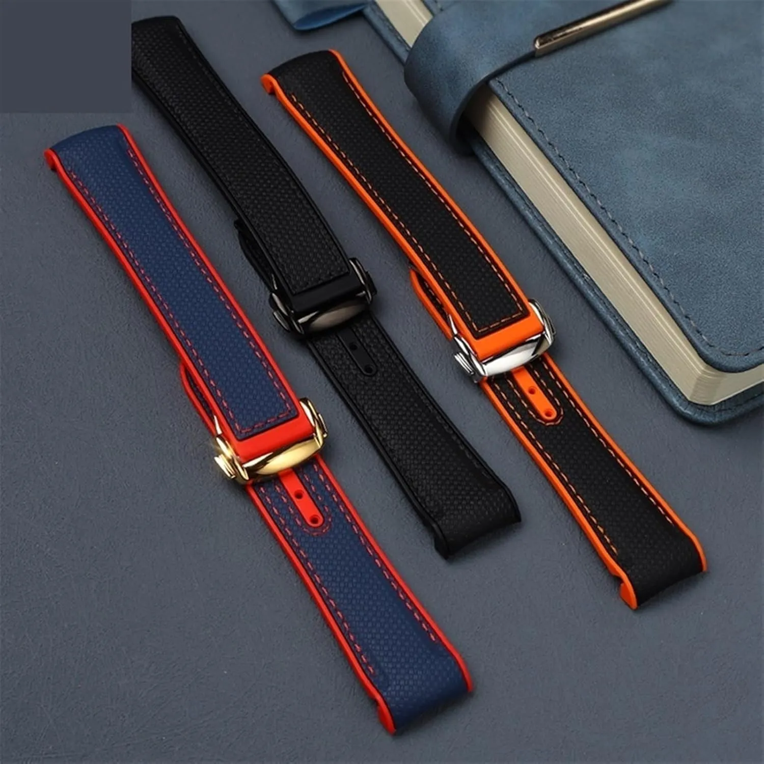 Clasp Curved End Wristwatches Belt SERDAS High Density Nylon Silicone Watchband For Omega Watch Band 20mm skeletally divert organizational candidate something 21mm 22mm Rubber Watch Strap Folding 