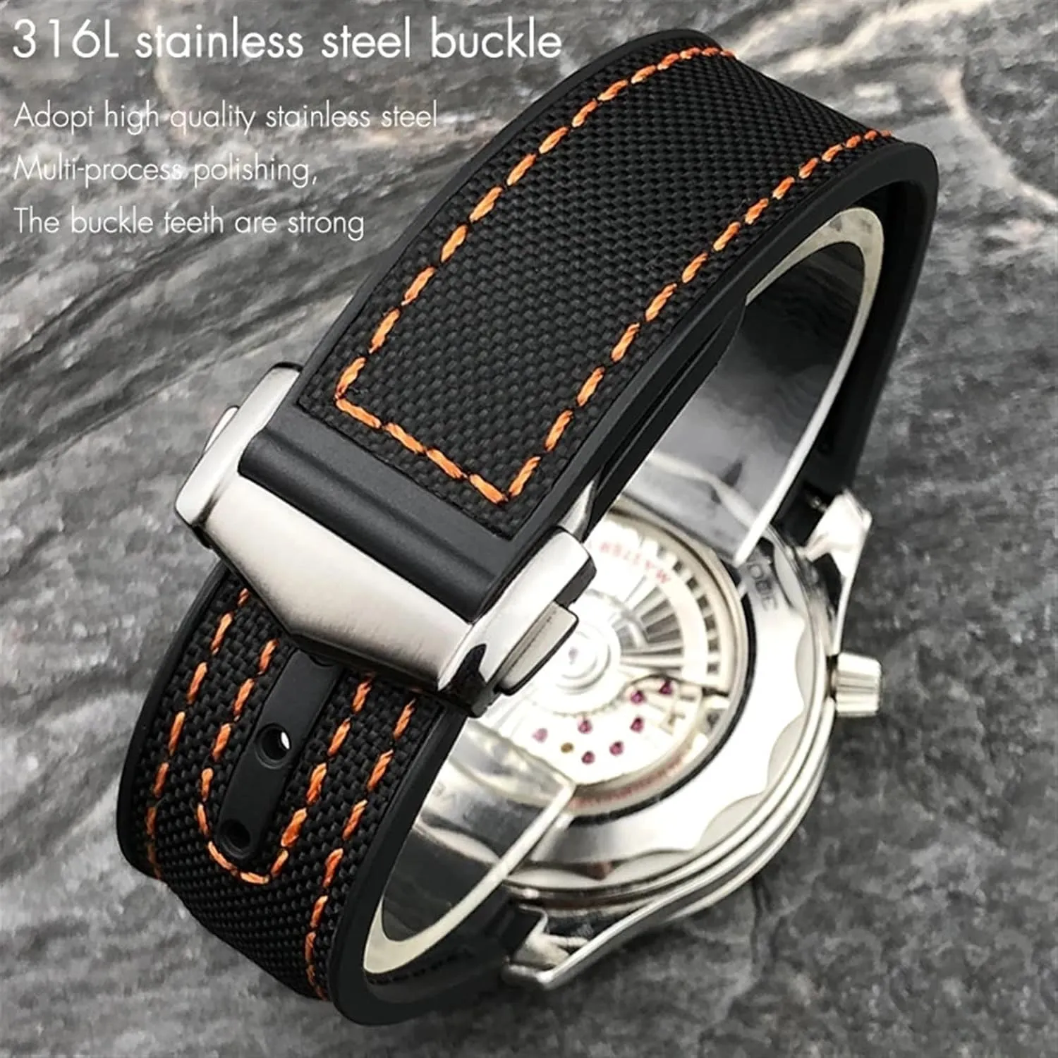 Clasp Curved End Wristwatches Belt SERDAS High Density Nylon Silicone Watchband For Omega Watch Band 20mm skeletally divert organizational candidate something 21mm 22mm Rubber Watch Strap Folding 