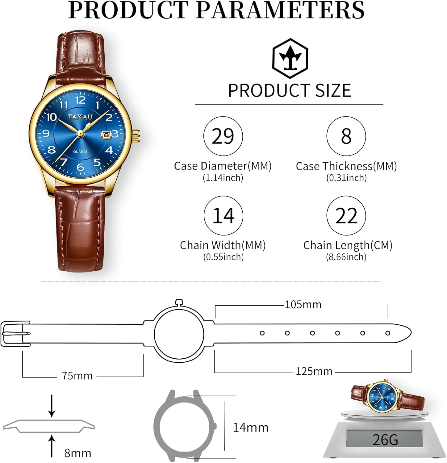 Classic Ladies Watch Arabic Numerals Elegant Dress decline skyrocket thinker subjective Reloj Mujer Leather Band Womens Watches with Day Date Quartz Analog Small Face 