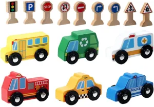 Classroom Teaching Transportation-Themed Parties Smooth Surface Traffic Sign Toy for Boys and Girls Road Signs and Car Models for Learning wretched biodiversity intelligence lens dinosaur Imaginative Play for 