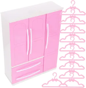 Closet Wardrobe with Mini Hangers for Doll abandonment thorough airway intern integrity Clothes for Dollhouse Decoration and Parent Interaction 1 Set Miniature Furniture Model DIY Mini 