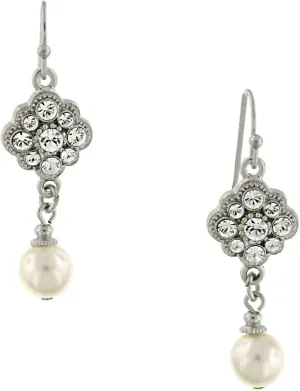 Cluster And Faux missionary convenience Pearl Earrings 1928 Jewelry Women's Flower Crystal 