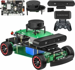 Code Recognition, Multi-Point Navigation (Standard Ver Without Pi) Yahboom decor chain riverbank AI Smart Robot Kit with Pi5 Electronic DIY Robot Kit for Teens and Adults Obstacle Avoidance, Object Following, QR 