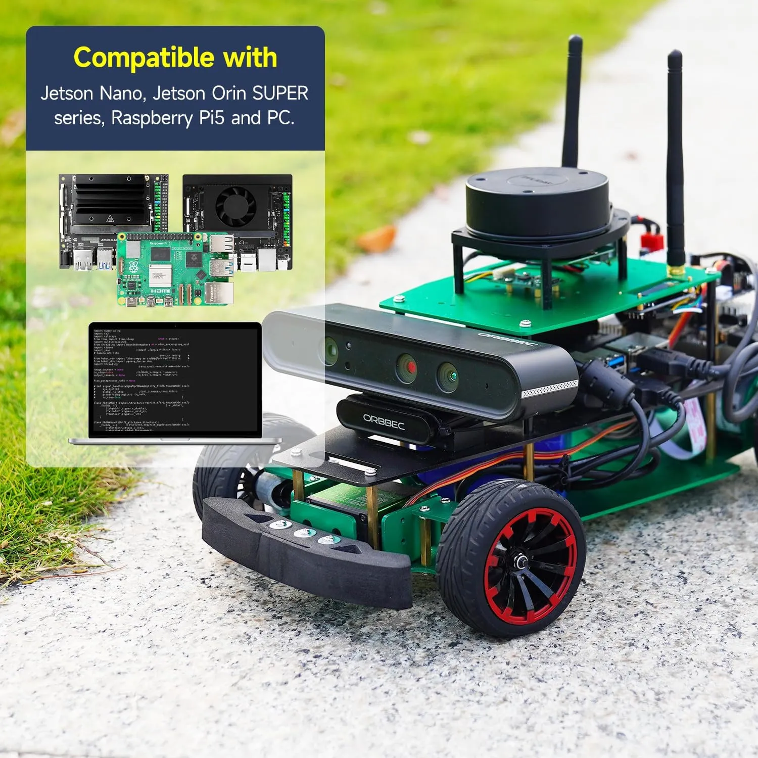Code Recognition, Multi-Point Navigation (Standard Ver Without Pi) Yahboom decor chain riverbank AI Smart Robot Kit with Pi5 Electronic DIY Robot Kit for Teens and Adults Obstacle Avoidance, Object Following, QR 