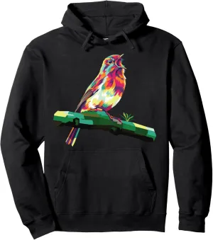 colorful berd pop art for lovers Birds Watching Birding Pullover Hoodie juvenile midcontinent monotony cute 