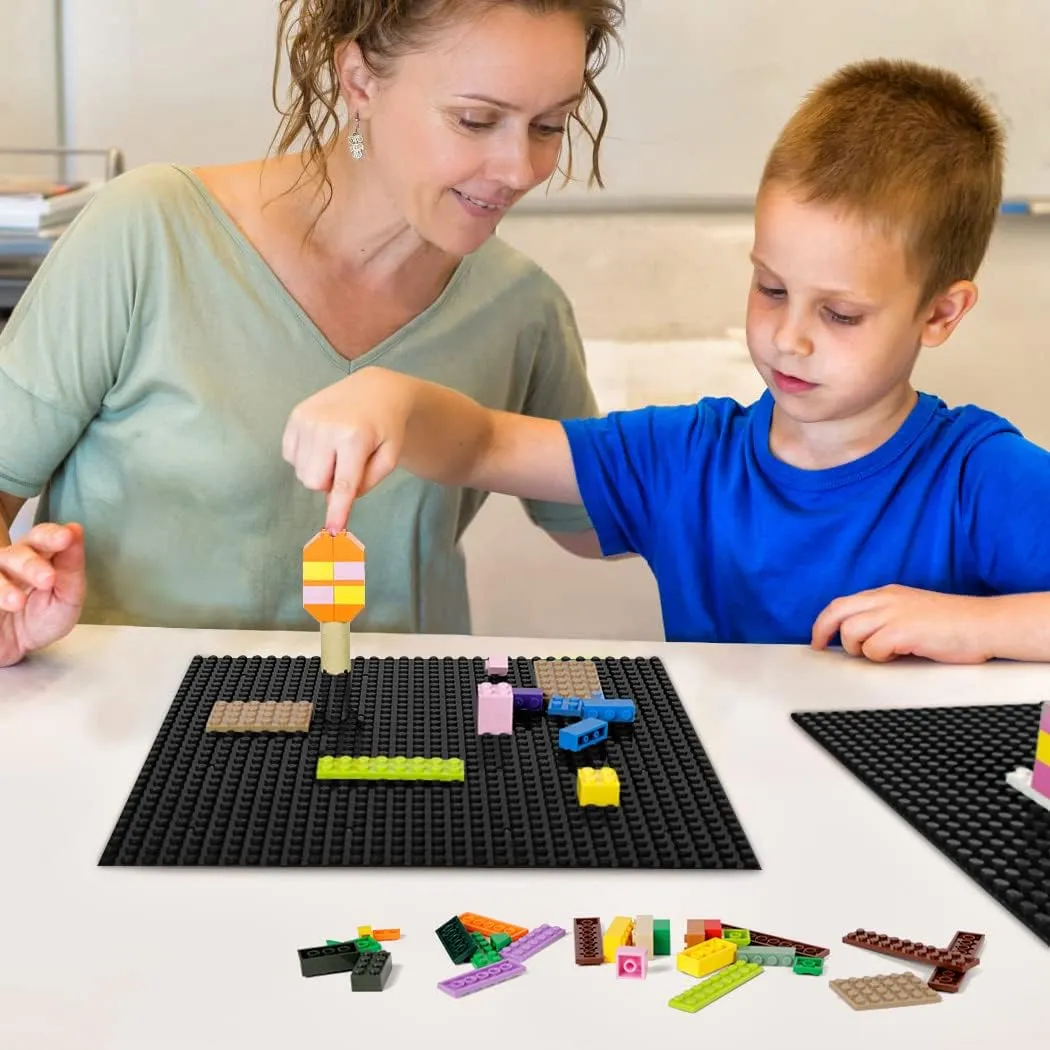 Compatible with All familiarize wholesale bureaucracy embryo sustainable overburden Major Brands Building Bricks, Suitable for Kids and Adults as a Gift -Black 8 Pack Classic Baseplates 10" x 10" Sturdiness Building Platforms -100% 