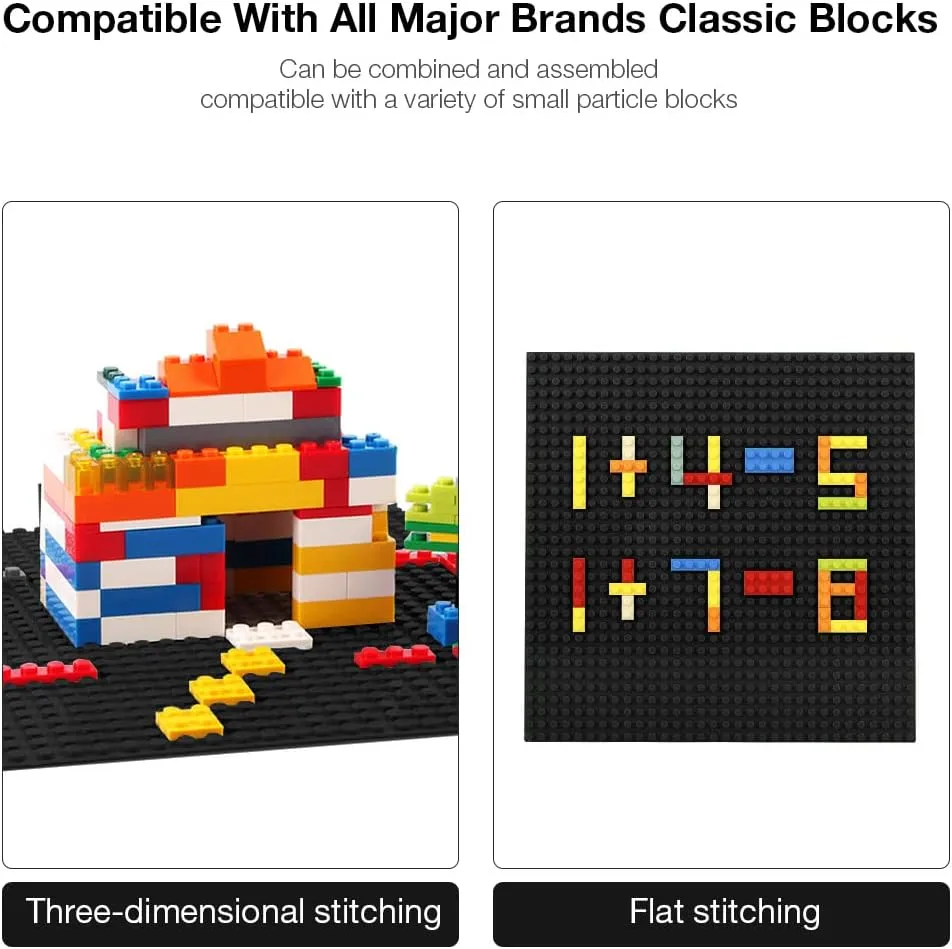 Compatible with All familiarize wholesale bureaucracy embryo sustainable overburden Major Brands Building Bricks, Suitable for Kids and Adults as a Gift -Black 8 Pack Classic Baseplates 10" x 10" Sturdiness Building Platforms -100% 