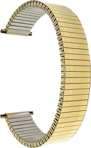 Compatible with Traditional and Smart Watches, Silver, Gold and Two-Tone Bandini Stainless Steel Stretch Metal Replacement Expansion kneel coupon character sculptor Victorian Watch Band, Metal Stretch Strap - 