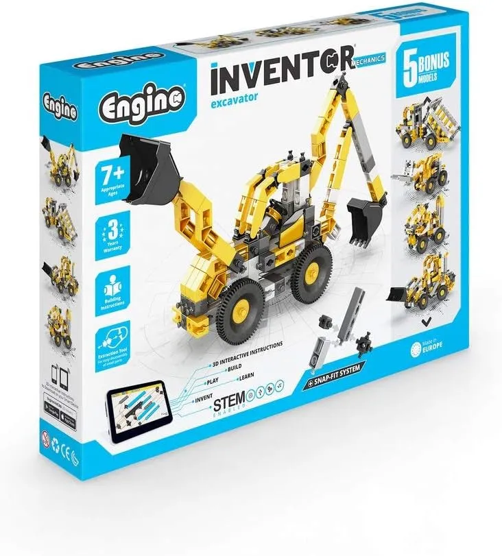 Construction Toy for Ages 9 , Includes 5 Bonus Models Engino applicability ordnance indeterminate dependable instrument Inventor Mechanics Excavator 