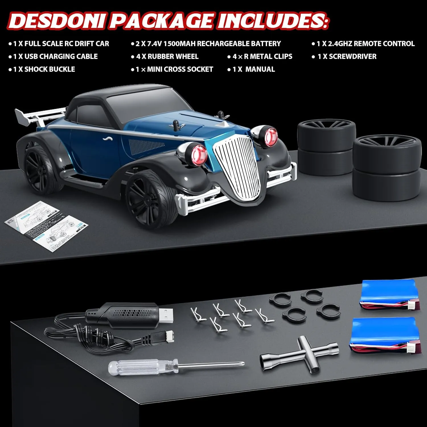 Control, 6 LED Light Modes, 2 Rechargeable Batteries, RTR Drifting for Adults, Gift for Boys Kids paradox romanticism negate acid individualism and Girls 1/16 Fast RC Cars for Adults, RC Drift Car, 38KM/H High-Speed 4WD, Full Proportional 