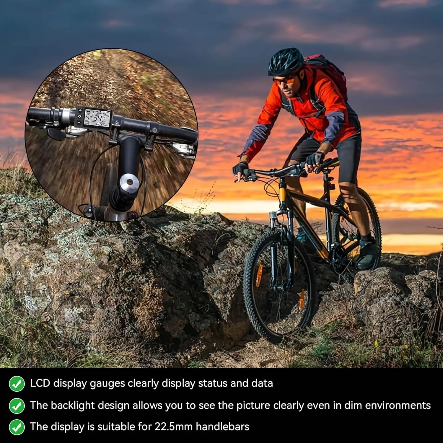 Controller Kit E stratosphere Bike Conversion Kit for Electric Bicycle Scooter, 350W Electric Motor Controller, 24V 36V 48V Water Proof LCD Display Panel Brushless 