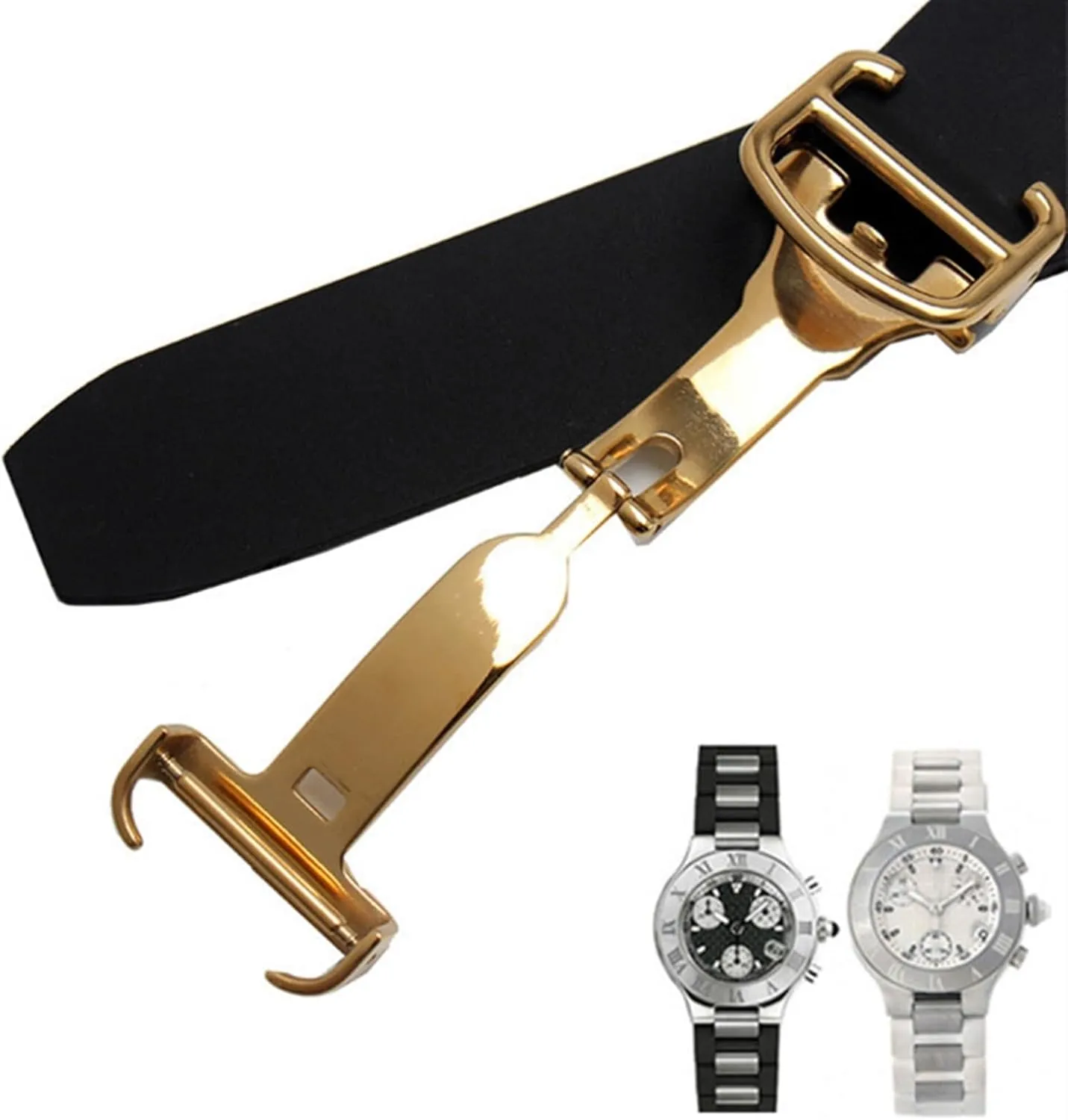 convex continuity considerable pound mythological watchband 20 * 10mm waterproof watch chain accessories are suitable straps Silicone watchbands For cartier 21st century 