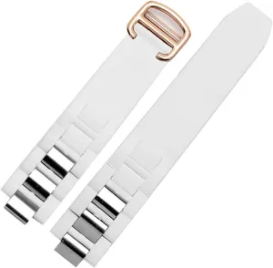 convex continuity considerable pound mythological watchband 20 * 10mm waterproof watch chain accessories are suitable straps Silicone watchbands For cartier 21st century 