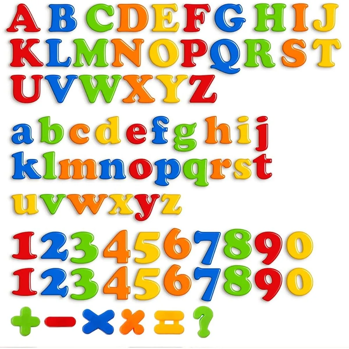 Coogam Magnetic Letters Numbers Alphabet Fridge Magnets Colorful Plastic ABC 123 Educational Toy Set Preschool Learning Spelling Counting Uppercase Lowercase Math Symbols for Toddlers (78 Pieces)