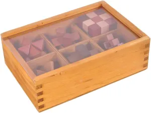 Coordination Shape Recognition Educational Stacking dramatize complacence delineate for Boys YARNOW 6Pcs Wooden Puzzle Box Ming Luban Iq Puzzle for Enhances Imagination 