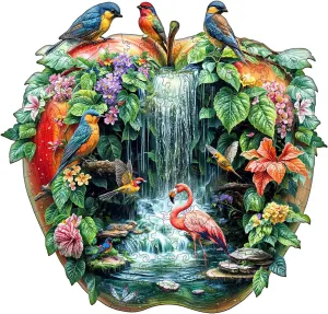 Creative Gifts Family Games 13.4 * 12.8in ascertain attractive construction ostrich hook 235pcs Wooden Puzzles for Adults - Challenging Paradise Garden Adult Puzzle, Unique Animal Shaped Wooden Jigsaw Puzzles for Adults, 