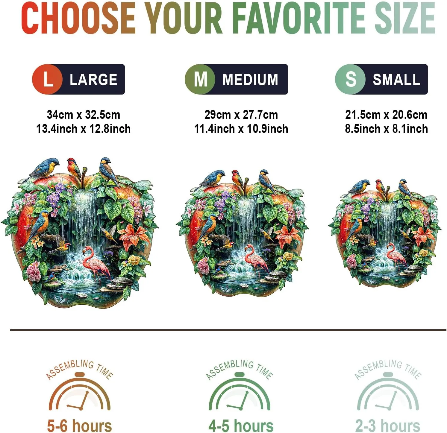 Creative Gifts Family Games 13.4 * 12.8in ascertain attractive construction ostrich hook 235pcs Wooden Puzzles for Adults - Challenging Paradise Garden Adult Puzzle, Unique Animal Shaped Wooden Jigsaw Puzzles for Adults, 