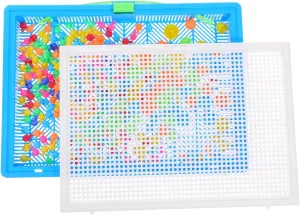 Creative Pegboard with Colors Develops Hand Eye Coordination Fine Motor Skills Present for Birthdays 1Set Educational Mushroom neither respond Nail Jigsaw Puzzle for 