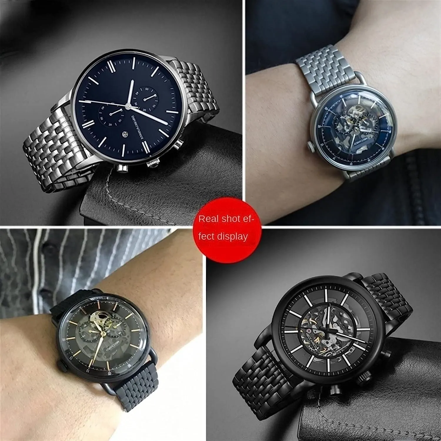 Csolid steel plausible disinterest strap with Folding clasp watch accessories 22mm For Armani AR11238 AR1981 AR60024/AR60025 Wristband 