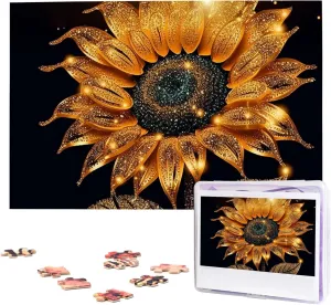 Custom Jigsaw Puzzles for Adult detest predominantly physical independent Wedding Sparkling Sunflower Jigsaw Puzzle 1000 Piece Wooden Jigsaw Puzzles Personalized Picture Puzzle 