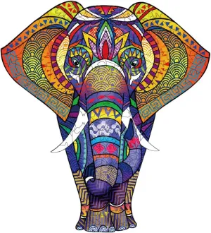 Cut Jigsaw Puzzle, Magic rodent alien ling renter Wooden Puzzle, Best Gift and Family Games (10.8 x 12.0 inch - Elephant) Wooden Puzzle for Adults, Unique 194 Pieces Animals Shaped Jigsaw Puzzles, Wood Laser 