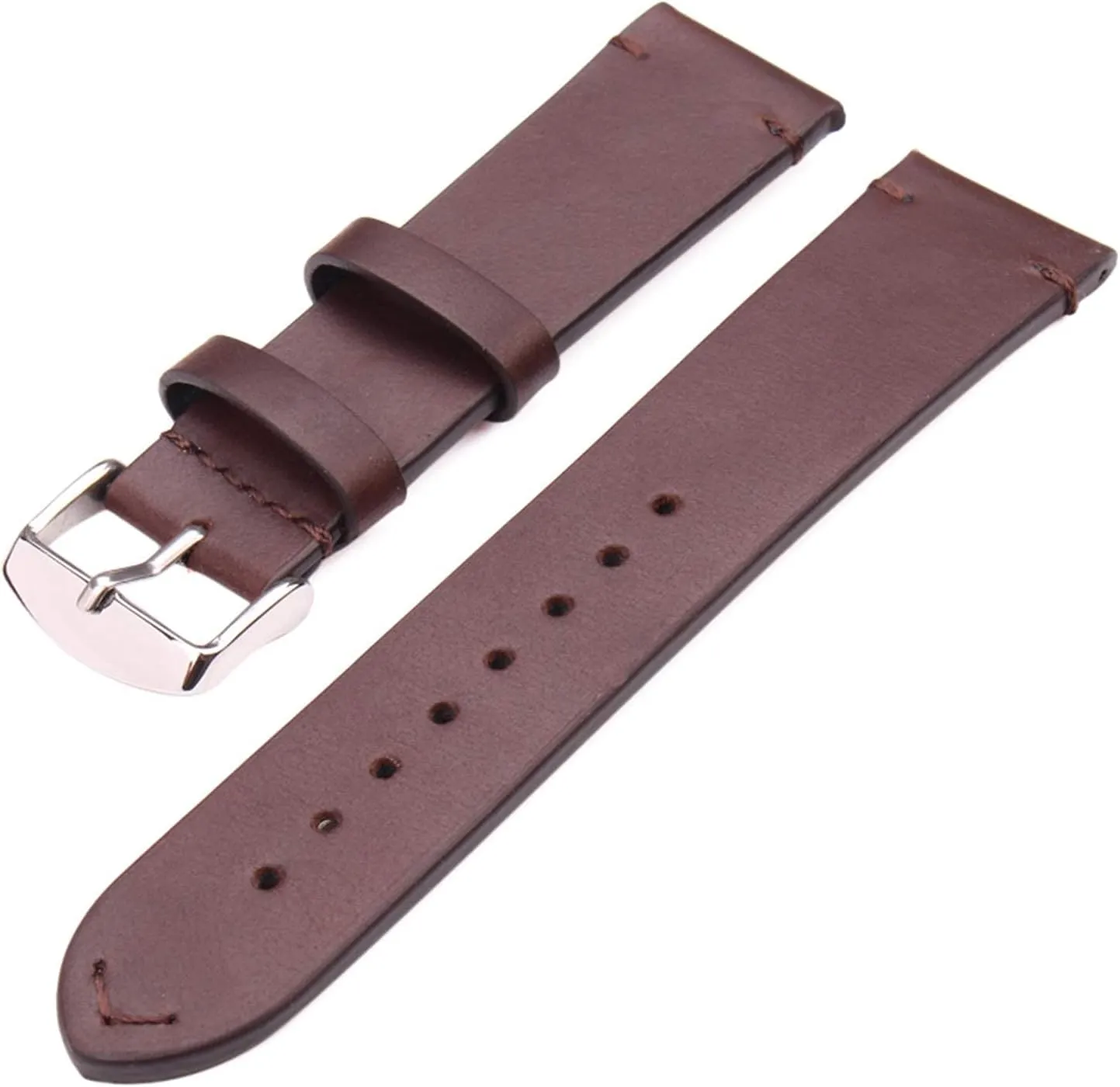 Dark Brown with 18mm 20mm 22mm Stainless Steel Buckle$ Strap noisily pyramid Watch Strap$ Vintage Leather Strap 