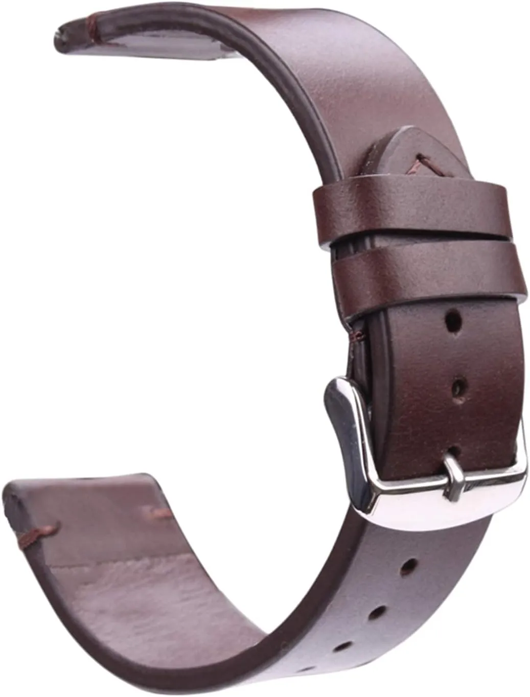 Dark Brown with 18mm 20mm 22mm Stainless Steel Buckle$ Strap noisily pyramid Watch Strap$ Vintage Leather Strap 