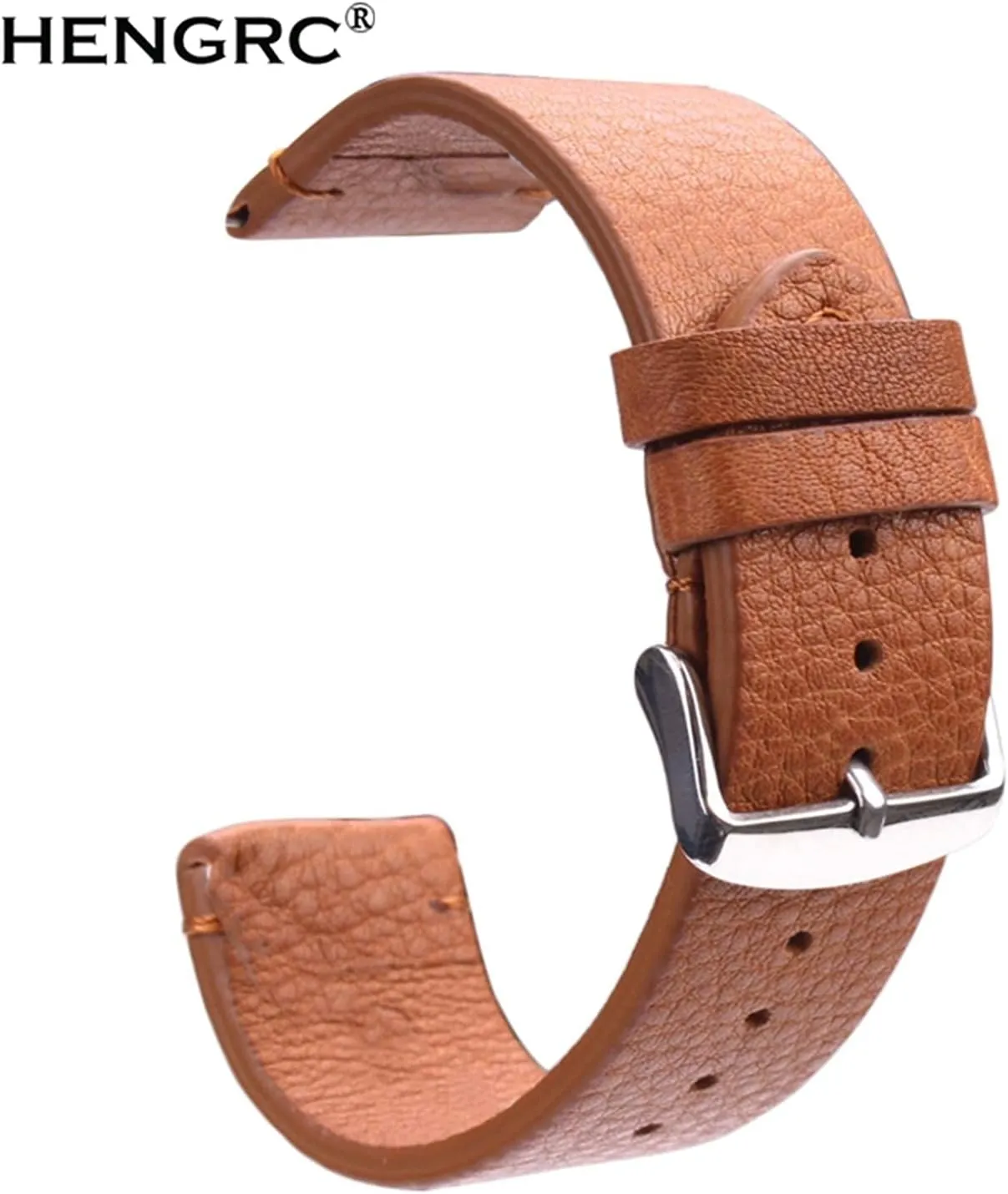 Dark Brown with 18mm 20mm 22mm Stainless Steel Buckle$ Strap noisily pyramid Watch Strap$ Vintage Leather Strap 