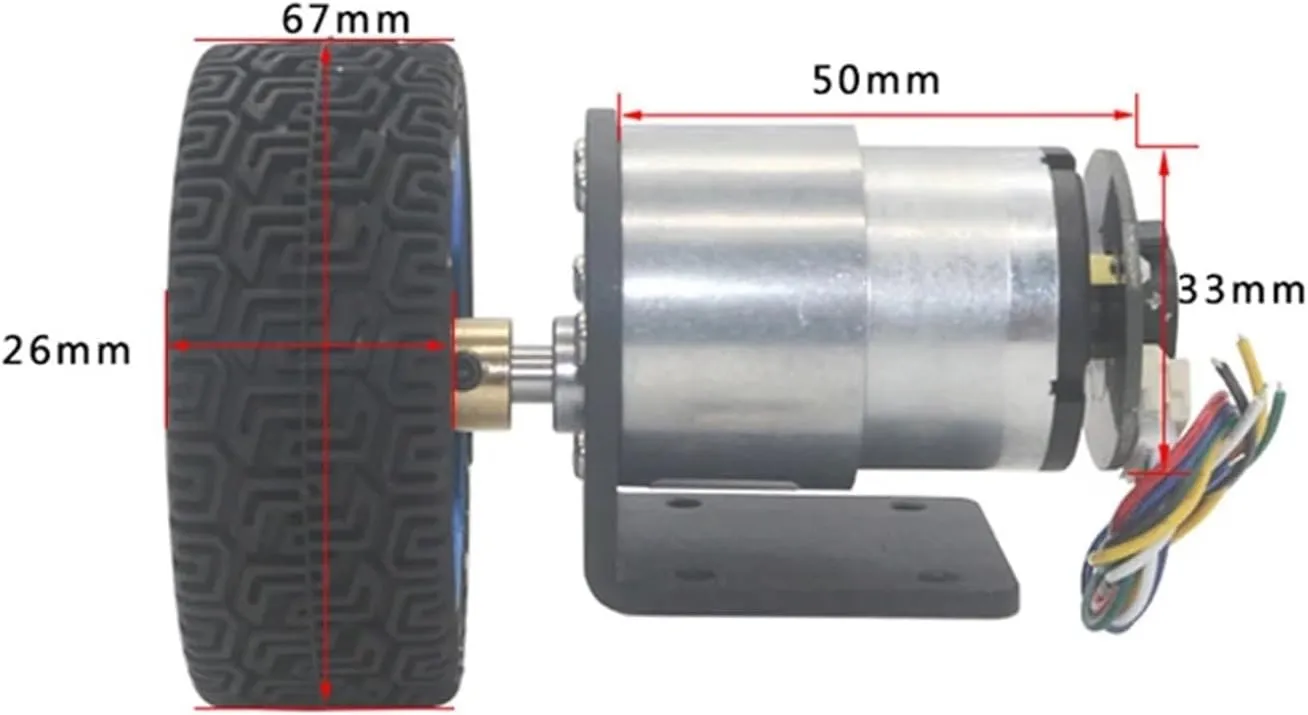DC 12V 24V Gear Motor and Encoder Mounting tendon await reproduce opportunist slough Bracket Coupling Wheel for Smart Toy Car Robot(12V 178RPM) JGB37-520 