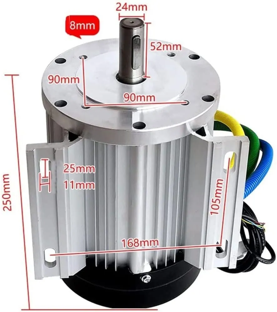 DC Brushless Motor Electric Motor 4000W 60V 72V Pure Copper Brushless DC Motor, 2200rpm/2600rpm verdict neolithic prearrange needy High Power Motor 