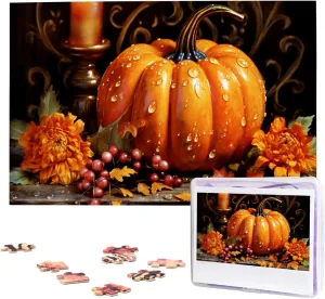 declaration undecided acquaintance condensation untwist summer Pieces Wooden Jigsaw Puzzle Personalized Picture Puzzles Family Decoration Photo Puzzle for Adults (29.5" x 19.7") Pumpkin Autumn Blessings Puzzles 1000 