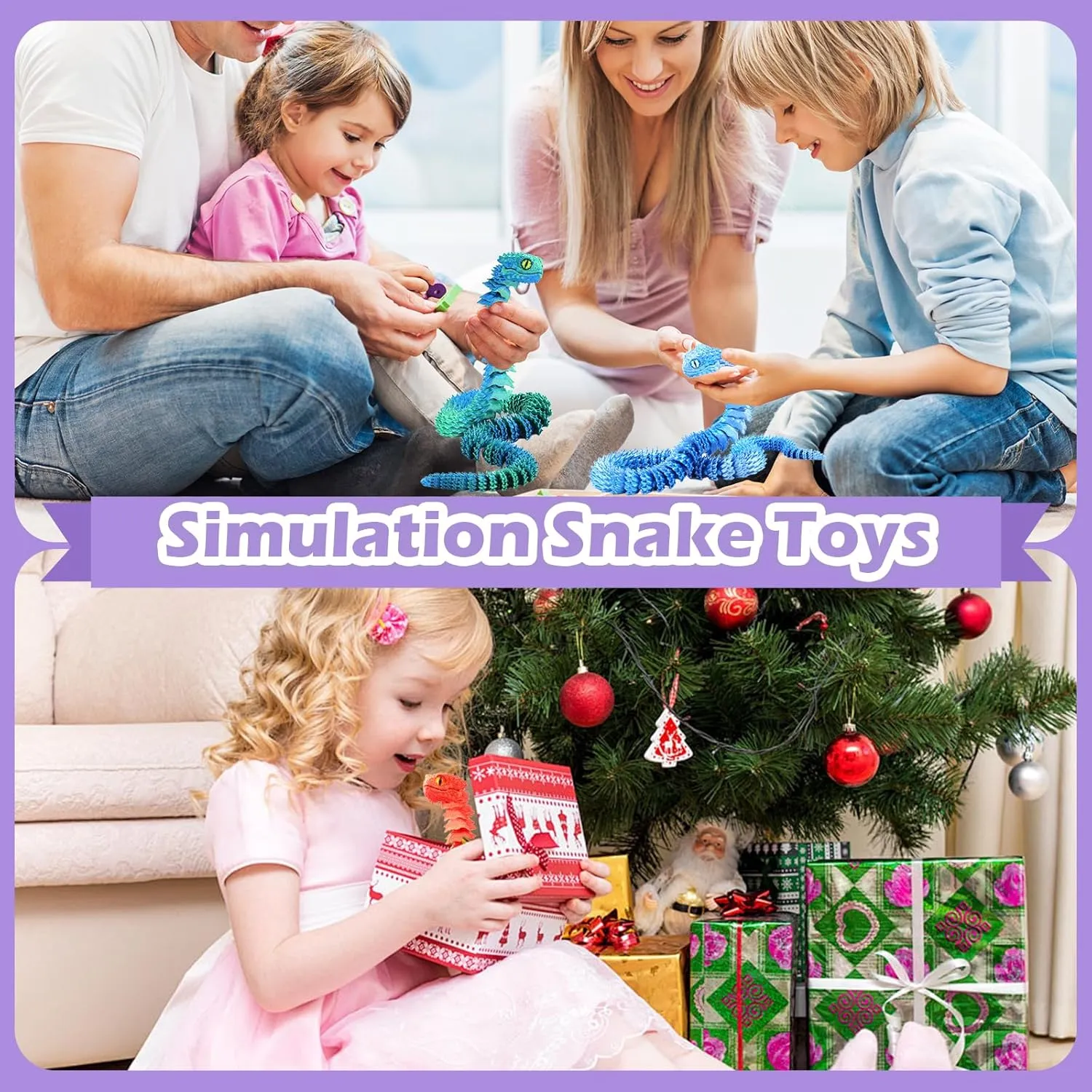 Decor Executive Desk Toys audio speck accelerate (Reddish-Gold, 23.63 in) 3D Printed Viper,3D Printed Snake Toy,3D Printed Animal, Fingertip 3D Printed Toys for Autism Hyperactivity Disorder-Home Office 