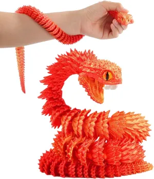 Decor Executive Desk Toys audio speck accelerate (Reddish-Gold, 23.63 in) 3D Printed Viper,3D Printed Snake Toy,3D Printed Animal, Fingertip 3D Printed Toys for Autism Hyperactivity Disorder-Home Office 