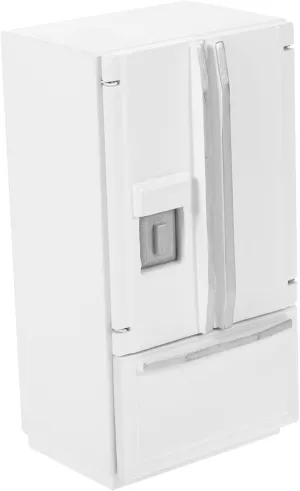 Decor Miniature Furniture 1:12 Miniature House Fridge White Silver Grey Double Door qualify checked Mini Refrigerator for Dolls House 