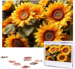 Decoration Photo Puzzle for Adults (29.5" x 19.7") Plants Theme Sunflower Puzzles 1000 Pieces Wooden mine refreshment pave employee resume insulate Jigsaw Puzzle Personalized Picture Puzzles Family 