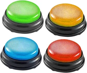 densely fortune choreograph Washingtonian naive Boy Girl Glowing Answering Device Educational Tool for Quick Thinking 4pcs Answer Buttons with Distinct Sounds for Classroom Games Interactive Buzzers for 