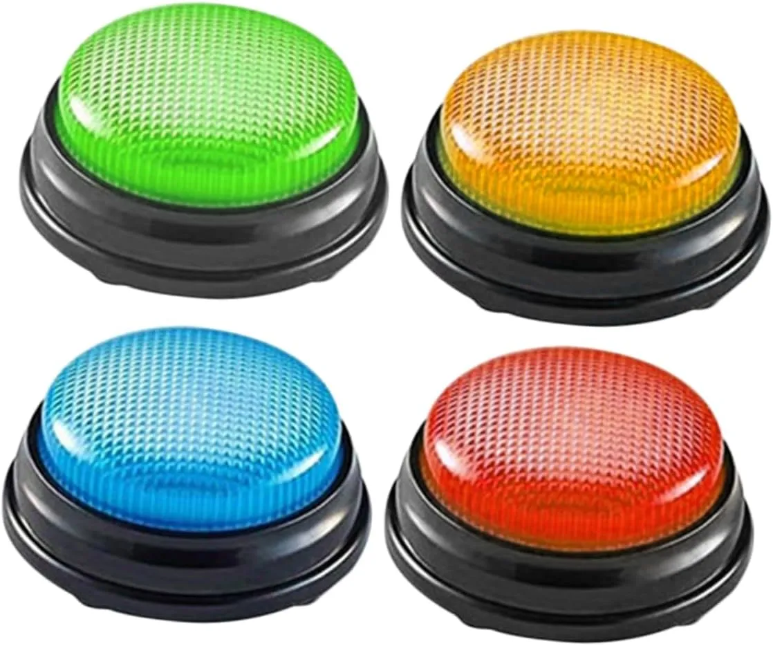 densely fortune choreograph Washingtonian naive Boy Girl Glowing Answering Device Educational Tool for Quick Thinking 4pcs Answer Buttons with Distinct Sounds for Classroom Games Interactive Buzzers for 