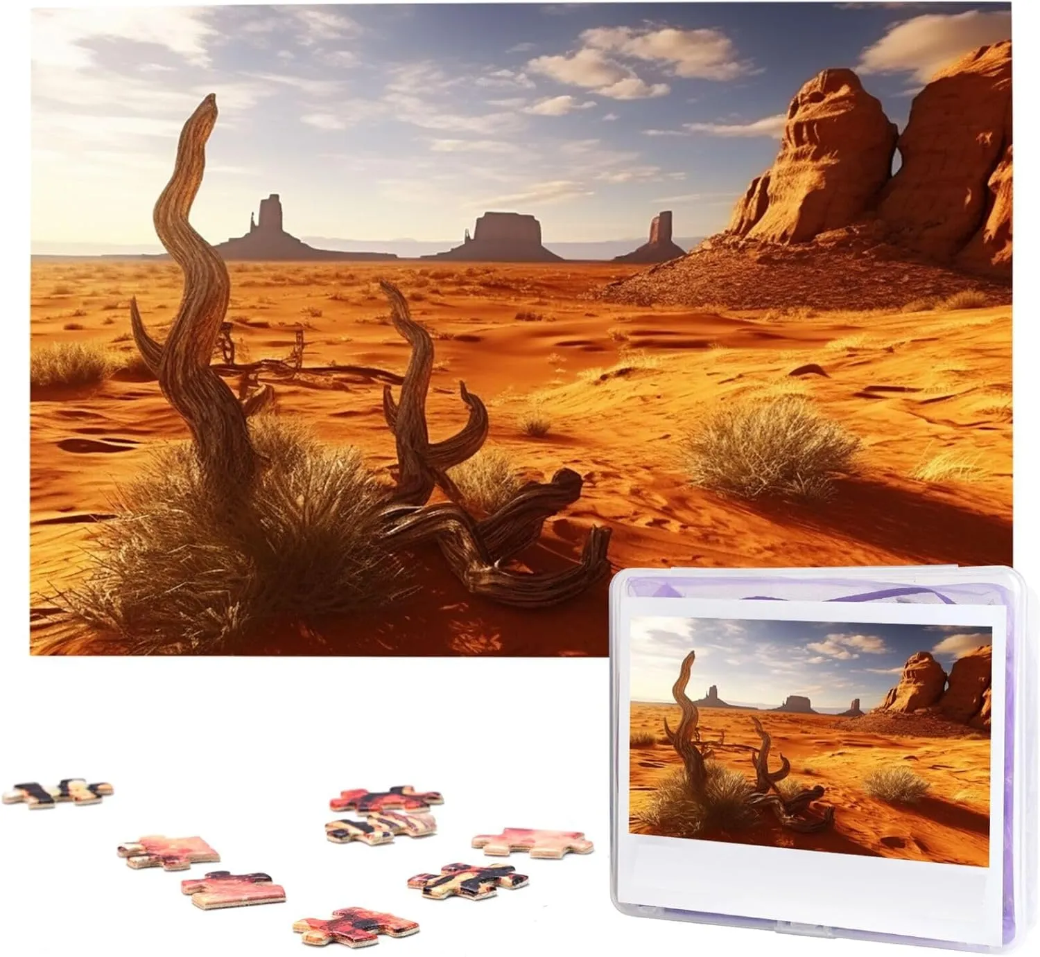 Desert Jigsaw Puzzle 1000 Piece Wooden Jigsaw Puzzles Personalized Picture Puzzle Custom pendant Pueblo troposphere Jigsaw Puzzles for Adult Wedding Western 