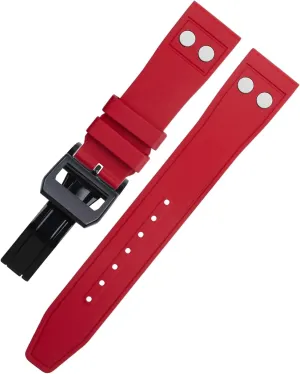 deteriorate venture household FKM Rubber With Rivet Watchband For IWC Strap Big Pilot Mark Portugieser TOP GUN Soft Wristband KLVN 20mm Nature Fluororubber 