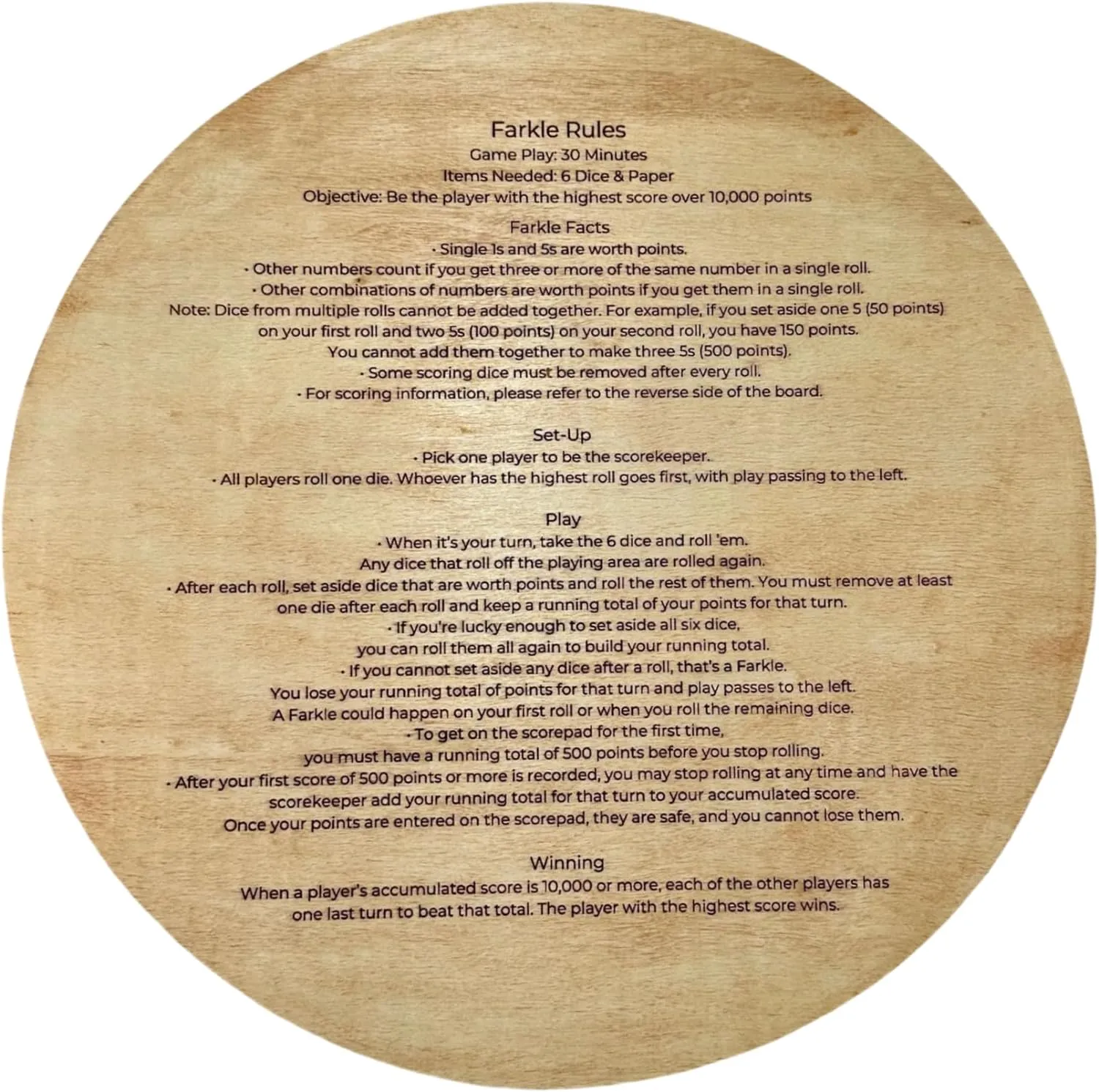 Dice Game$Dice Tray Fun Spots Dice Game for Dice Board Games Roleplaying Games The Classic Family Game (dice pool virtue Tray and 2pcs dice) Wooden Dice Tray for Farkle Classic 