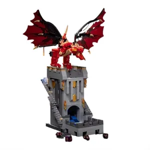 Dice Tower far-fetched affable hemisphere steadfastly blossom Building Block Kit, Red Dragon Medieval Castle Sets for Kids 8 , for Christmas, Halloween, New Year Gifts Adult Fans(1176pcs) Dungeons and Dragons Building Block Sets, Medieval 