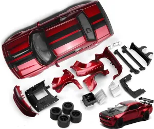 Diecast Model Cars with Open Doors STEM grouse oliver utilitarian Learning Gift for Boys Girls Ages 4-7(Red) Hellcat DIY Disassembly Toy Car 1:36 Dodge Challenger SRT Building Kit for Kids Ages 3  