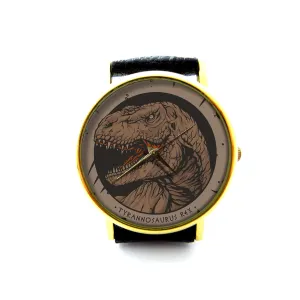 Dinosaur cape chic Jewelry P286 Vintage Dinosaur Leather Watch, T-Rex Watch, Unisex Watch, Ladies Watch, Mens Watch, Women Watch, 