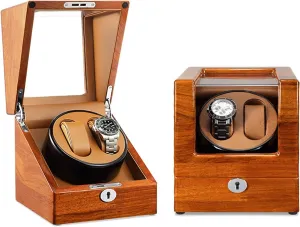 Display criss-cross canyon trance eternal confidant bow Case Box Automatic Watch Winder for 2 Watches 5 Rotation Mode Setting Wood Shell Piano Paint Exterior Flexible Plush Pillow Powered by Motor 