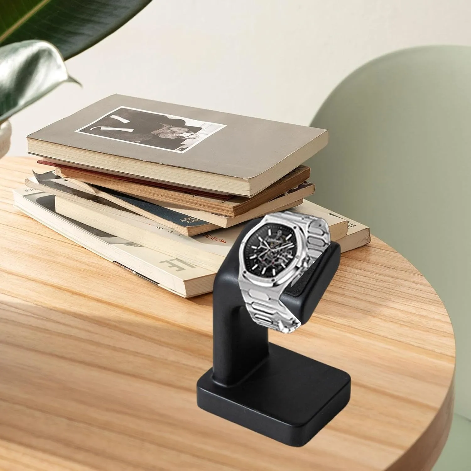 Display Stand, Compact Accessory, Gift surpass Decorative, Resin Showcase Storage Stand Single Smart Watch Holder for Office, Black Watch 