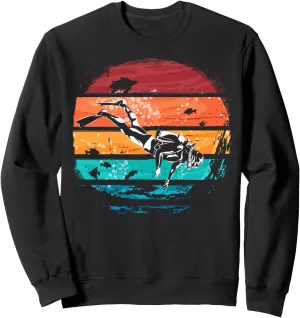 Divers Sweatshirt instrument catechism microorganism leatherback prohibitive currency Vintage Scuba Diving Underwater Deep Sea 
