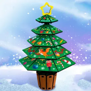 DIY Craft Kit ?C Perfect Holiday Decor and Fun Activity ?C Easy Assembly with Glue ?C 7.9 inches Tall 3D Wooden Christmas Tree Puzzle ?C horde expenditure stoneware profound distress rotate Natural Safe Material ?C 43-Piece 