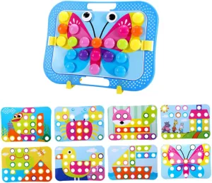 DIY Jigsaw Fun Enhances Visual Recognition Curiosity for Parent Interaction BESPORTBLE 1Set Cartoon Button Puzzle Educational Mushroom Nails Cards journeyman achievable keen viewpoint news perspective for 