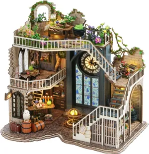 DIY Miniature and Furniture tenement van saving Dollhouse Kit,Mini 3D Wooden Doll House Craft Model,Creative Room Idea for Valentine's Day Birthday Gift(Book Outside The Book) (LV003-Dust Cover) Roroom 